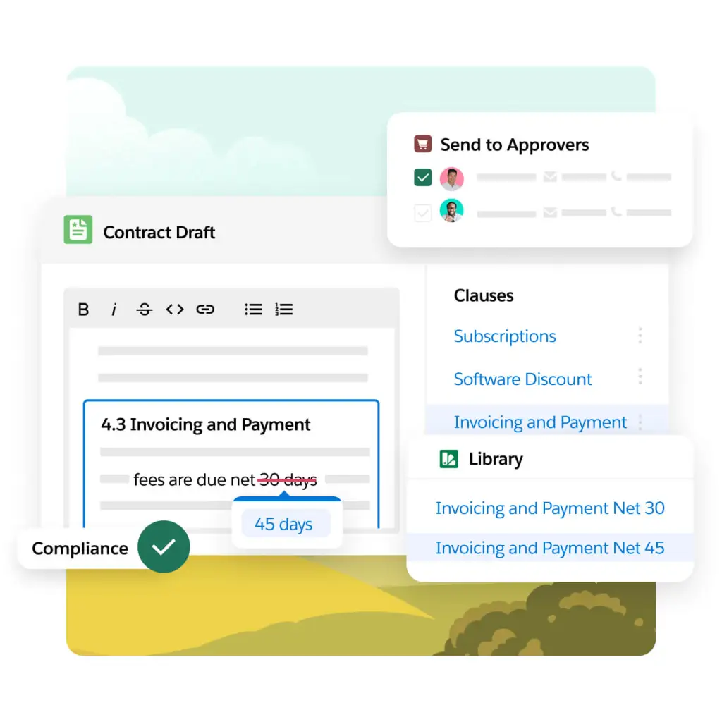 Salesforce Revenue Cloud: Salesforce Revenue Cloud Vertragsmanagement mit Klauselbibliothek
